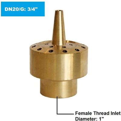 2 นิ้วทองเหลือง 3 ชั้น DN40 Dancing Fountain Nozzles