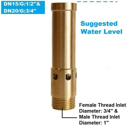 7.3 - 43psi 1/2 "DN15 ทองเหลืองหัวฉีดน้ำพุ Bubbler