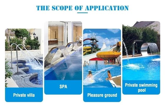 สปาพูลซิลเวอร์ CCC SGS เจ็ทน้ำตกสแตนเลส