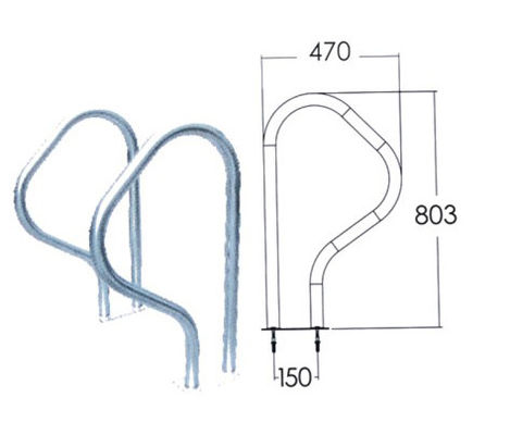 Anticorrosive 1.0mm 304 บันไดสแตนเลสสระว่ายน้ำ