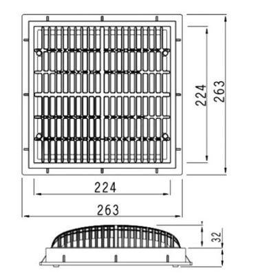 SS304 490x490mm เหนือพื้นท่อระบายน้ำชั้นสระน้ำ