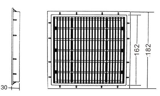 ABS ขนาดเล็ก 16.2x16.2 ซม. รางน้ำดาดฟ้าสระว่ายน้ำ