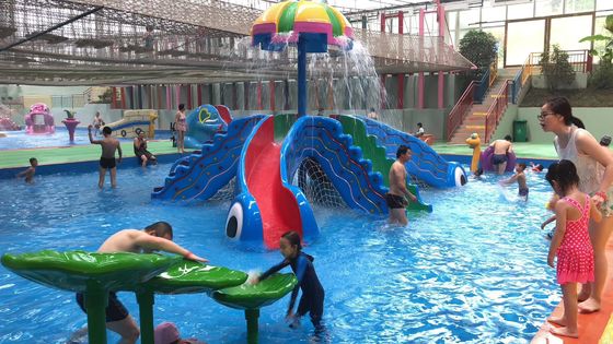 Kids Water Park Equipment 8000x8000mm สไลด์น้ำไฟเบอร์กลาส