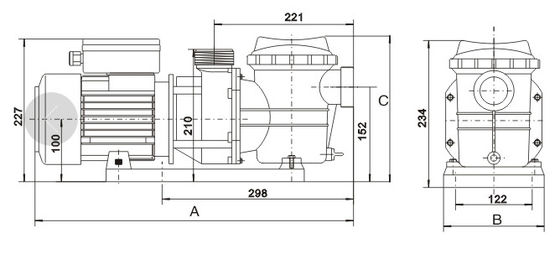 1.5 นิ้ว 220 โวลต์ 0.75HP สระว่ายน้ำน้ำพุปั๊ม