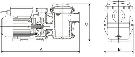 0.35Hp สระว่ายน้ำน้ำพุปั๊ม