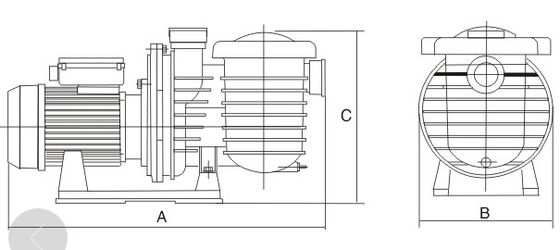 พลาสติก 2 นิ้ว 1HP สระว่ายน้ำน้ำพุปั๊ม