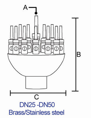 หัวฉีดสเปรย์ทองเหลืองโครเมี่ยม 2 "อุปกรณ์น้ำพุสระว่ายน้ำ