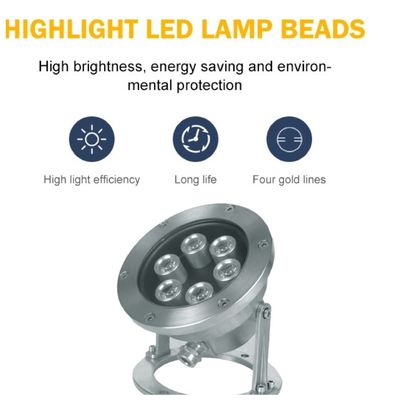 ไฟ LED ใต้น้ำขนาด 2700K 6 วัตต์มุมลำแสง 120 องศา