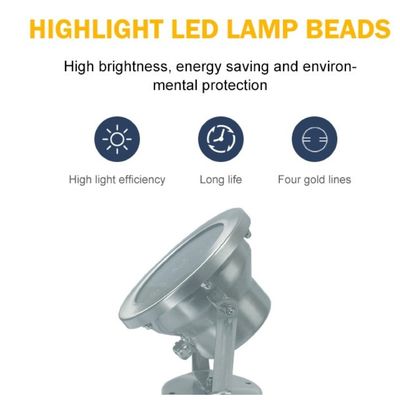 การ์เด้น 7000K 24V 6W IP68 น้ำพุไฟ LED