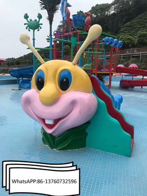 TUV Anti UV ไฟเบอร์กลาส Caterpillar Aqua Water Slides