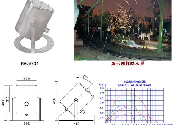 DMX ในร่มไฟ LED ที่มีสีสันไฟ Laminar Fountain หัวฉีด Jumping Jets