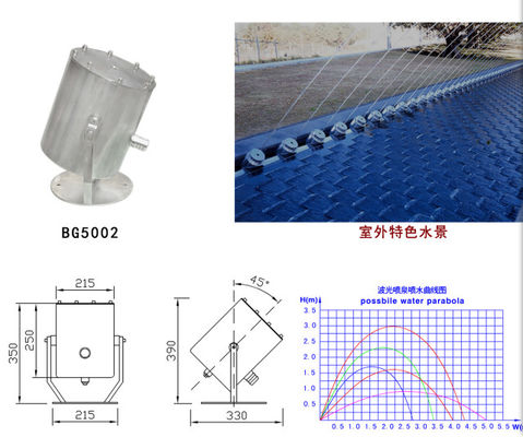 น้ำพุสระน้ำ 8000L/H SS304 18mm Laminar Flow Jet