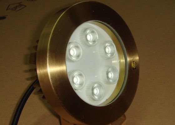 DMX512 ทองเหลือง 2700K 6W RGB นำไฟใต้น้ำสระว่ายน้ำ