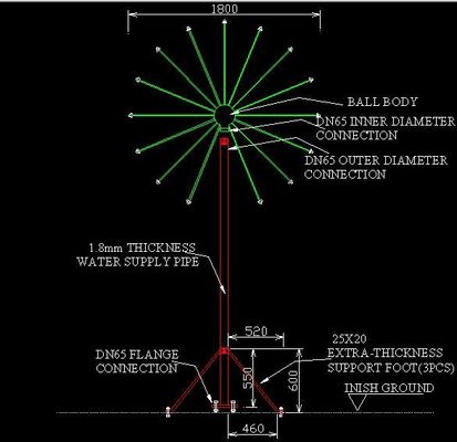 อุปกรณ์น้ำพุทองเหลือง Chrome Pool SS 304 Crystal Ball Jet