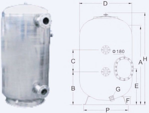 15m3 / H 800mm เชิงพาณิชย์สระว่ายน้ำกรองทราย